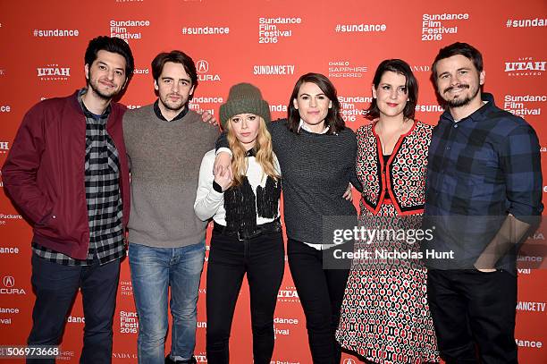 Actors Ben Schwartz, Vincent Piazza, Natasha Lyonne, Clea DuVall, Melanie Lynskey, and Jason Ritter attend the "The Intervention" Premiere during the...