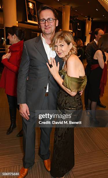 Vince Leigh and Penny Smith attend the Costa Book Of The Year Awards at Quaglino's on January 26, 2016 in London, England.