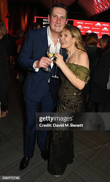 Tony Hadley and Penny Smith attend the Costa Book Of The Year Awards at Quaglino's on January 26, 2016 in London, England.