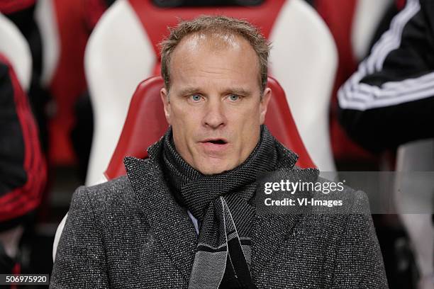 Assistant trainer Dennis Bergkamp of Ajax during the Dutch Eredivisie match between Ajax Amsterdam and Heracles Almelo at the Amsterdam Arena on...