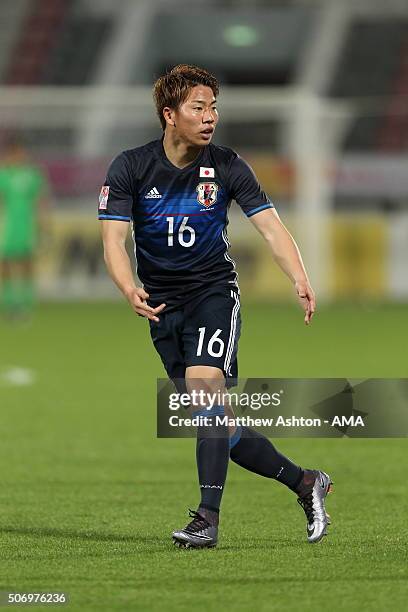 Takuma Asano of Japan during the AFC U-23 Championship semi final match between Japan and Iraq at the Abdullah Bin Khalifa Stadium on January 26,...