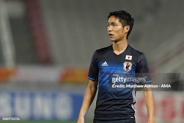 Riki Harakawa of Japan during the AFC U-23 Championship semi final match between Japan and Iraq at the Abdullah Bin Khalifa Stadium on January 26,...