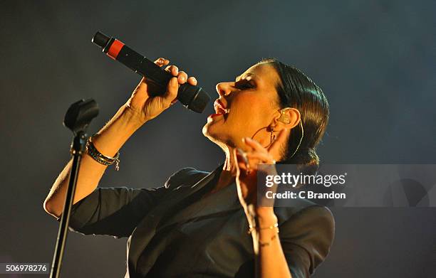 Tina Arena performs on stage at the O2 Forum Kentish Town on January 26, 2016 in London, England.