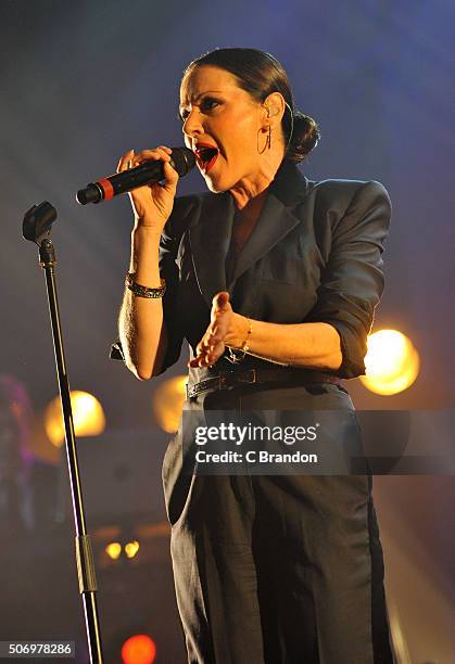 Tina Arena performs on stage at the O2 Forum Kentish Town on January 26, 2016 in London, England.