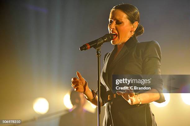 Tina Arena performs on stage at the O2 Forum Kentish Town on January 26, 2016 in London, England.