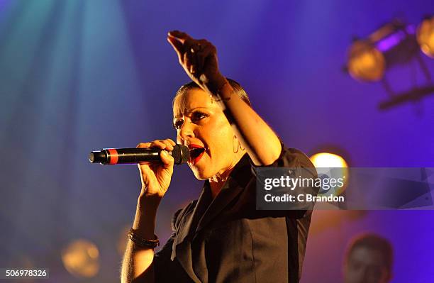 Tina Arena performs on stage at the O2 Forum Kentish Town on January 26, 2016 in London, England.