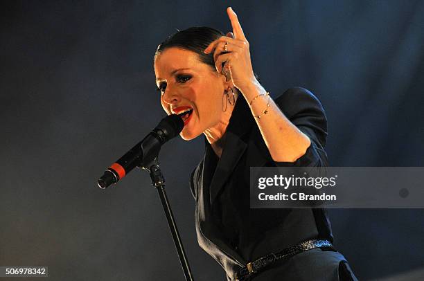 Tina Arena performs on stage at the O2 Forum Kentish Town on January 26, 2016 in London, England.