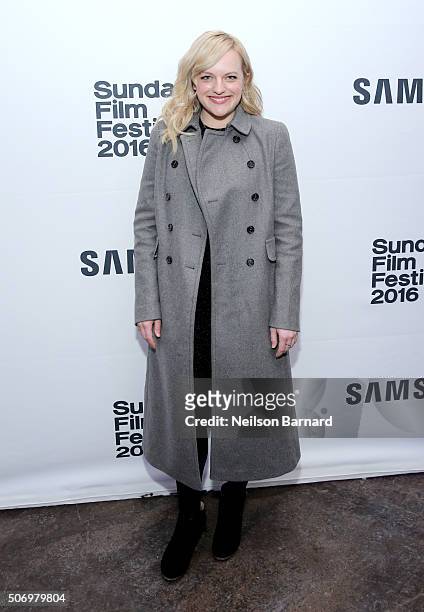 Actress Elisabeth Moss attends The Free World Cocktails at the Samsung Studio during the 2016 Sundance Film Festival on January 26, 2016 in Park...