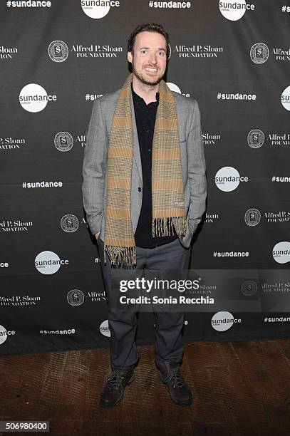 Mike Cahill attends the Alfred P. Sloan Foundation Reception and Prize Announcement during the 2016 Sundance Film Festival at High West Distillery on...