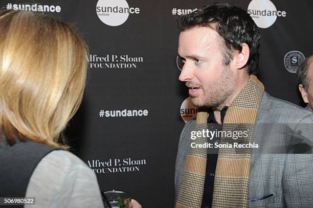 Mike Cahill attends the Alfred P. Sloan Foundation Reception and Prize Announcement during the 2016 Sundance Film Festival at High West Distillery on...