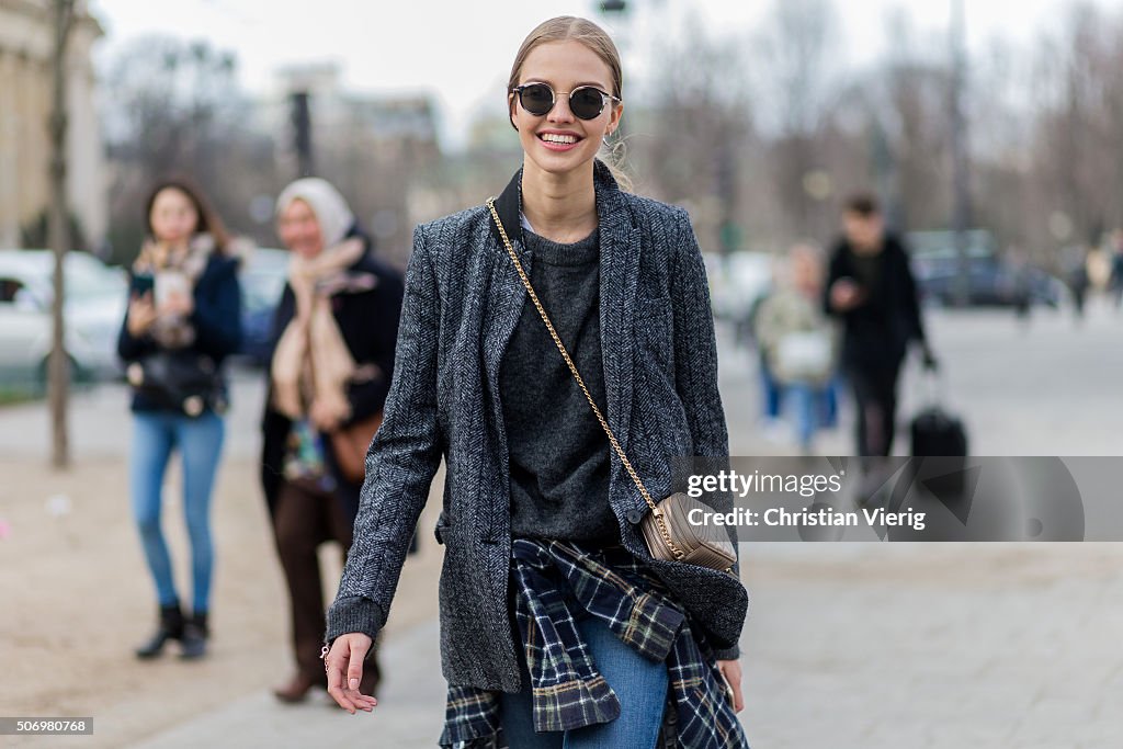 Street Style : Paris Fashion Week -Haute Couture- Spring/Summer 2016 : Day Three