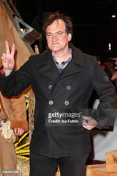 Quentin Tarantino attends the premiere of 'The Hateful 8' at Zoo Palast on January 26, 2016 in Berlin, Germany.