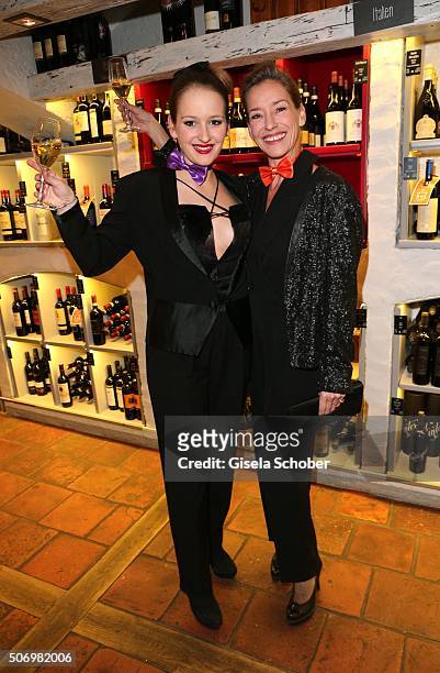 Lisa Seitz and her daughter Luzie Seitz Tidof during the Smoking Cocktail at Kaefer Atelier on January 26, 2016 in Munich, Germany.