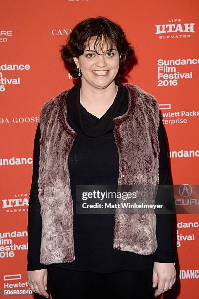 Writer Amy Fox attends the "Equity" Premiere during the 2016 Sundance Film Festival at Library Center Theater on January 26, 2016 in Park City, Utah.