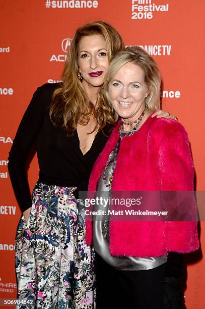 Actress Alysia Reiner and Linnea Roberts attend the "Equity" Premiere during the 2016 Sundance Film Festival at Library Center Theater on January 26,...