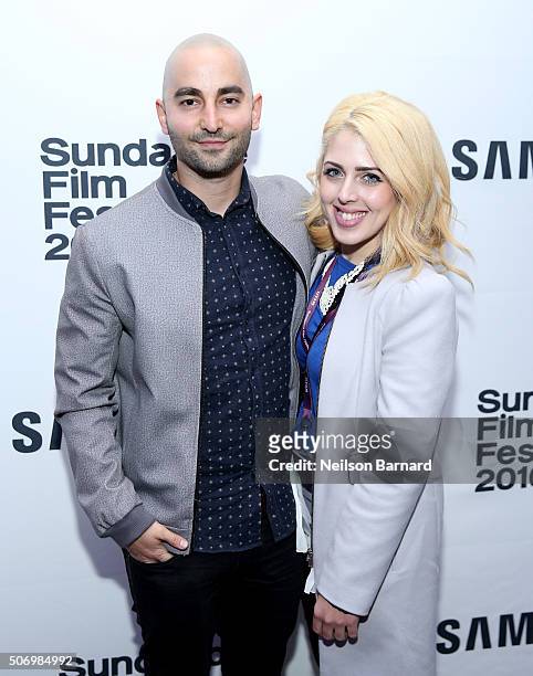 Producer Sev Ohanian and guest attend Samsung Presents The Intervention Happy Hour at the Samsung Studio during The Sundance Film Festival 2016 on...