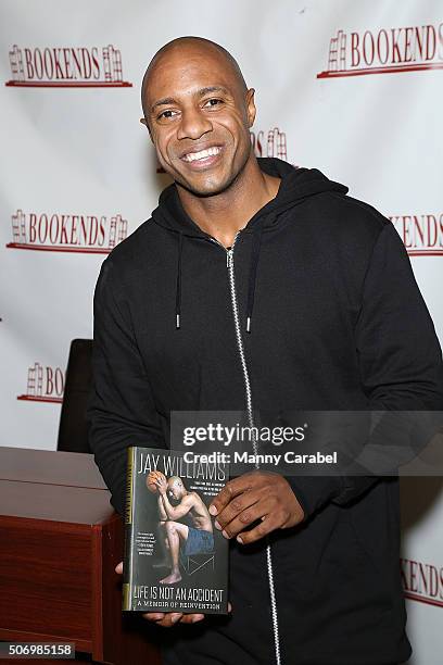 Jay Williams signs copies of his new book "Life Is Not An Accident" at Bookends Bookstore on January 26, 2016 in Ridgewood, New Jersey.