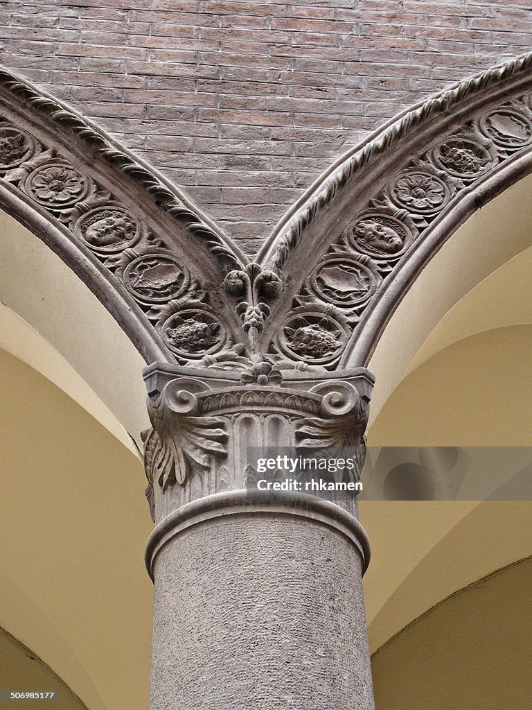 Column and arch, covered passageway, Bologna