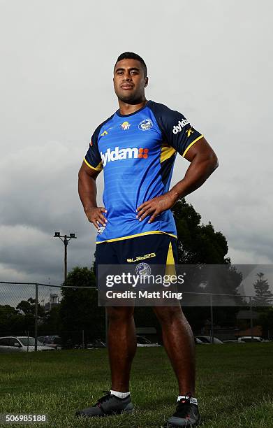 Michael Jennings poses during a Parramatta Eels NRL media opportunity at Old Saleyards Reserve on January 27, 2016 in Sydney, Australia.