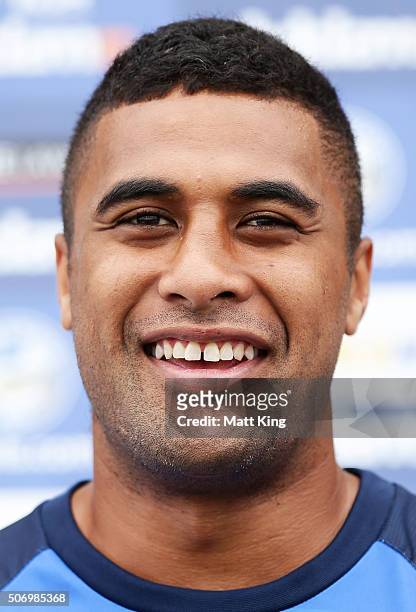 Michael Jennings speaks to the media during a Parramatta Eels NRL media opportunity at Old Saleyards Reserve on January 27, 2016 in Sydney, Australia.