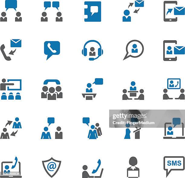 communication icons - man using printer stock illustrations