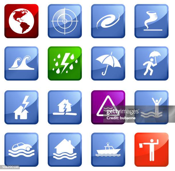 disasters icon set on white background. - weather radar graphic stock illustrations