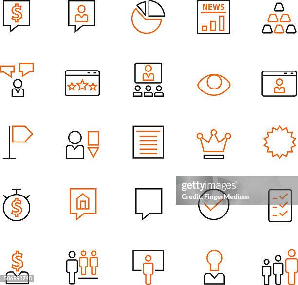 human resources icon set - using computer focused stock illustrations