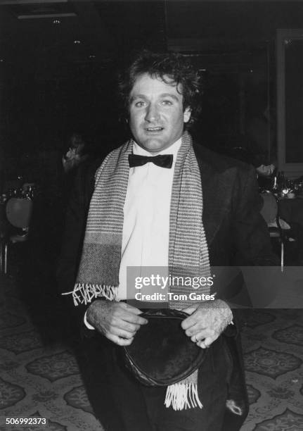 American actor and comedian Robin Williams at the New York Hilton hotel, New York City, following 'Night Of 100 Stars', a benefit performance for the...