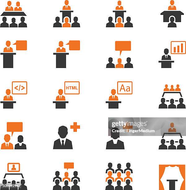 business and presentation icon set - mediation stock illustrations