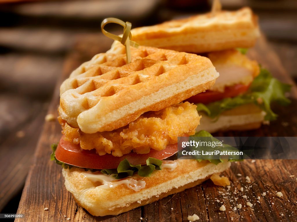 Fried Chicken and Waffle Sandwich