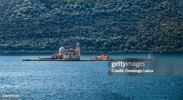 gospa od skrpjela island, bay of kotor, montenegro - our lady of the rocks stock pictures, royalty-free photos & images