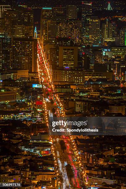 san francisco at ninght - bridge architecture up close night stock pictures, royalty-free photos & images
