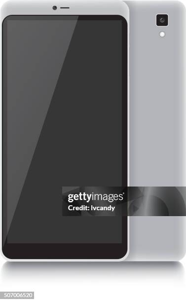 mobile phone - behind computer screen stock illustrations