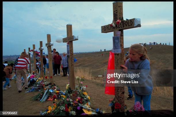 Cross in remembrance of Dylan Klebold, who w. Friend Eric Harris went on shooting spree at Columbine High School killing 13 & ending in their...