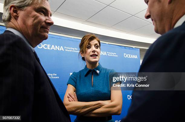 Senator Sheldon Whitehouse and actress Kate Walsh attend the Oceana's Coastal Voices Summit at George Washington University on January 26, 2016.