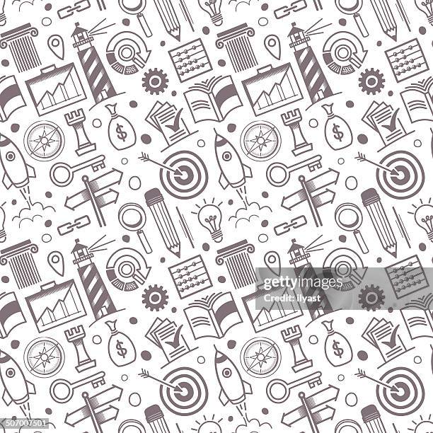 seamless business symbols pattern - abacus abstract stock illustrations