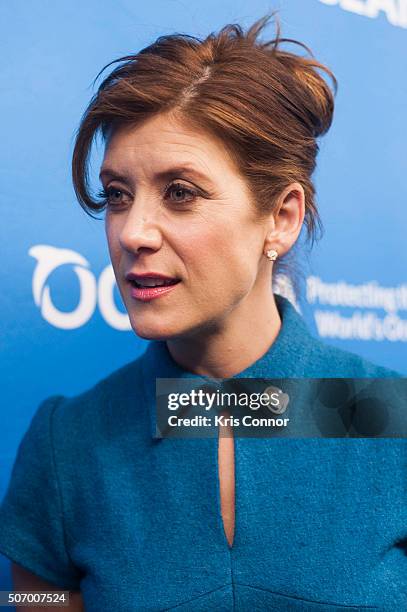 Actress and Ocean Advocate Kate Walsh speaks during the Oceana's Coastal Voices Summit at George Washington University on January 26, 2016.