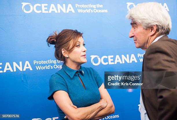 Actors and Ocean Advocates Kate Walsh and Sam Waterston attend the Oceana's Coastal Voices Summit at George Washington University on January 26, 2016.