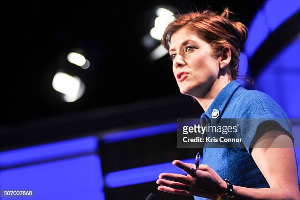 Actress and Ocean Advocate Kate Walsh speaks during the Oceana's Coastal Voices Summit at George Washington University on January 26, 2016.
