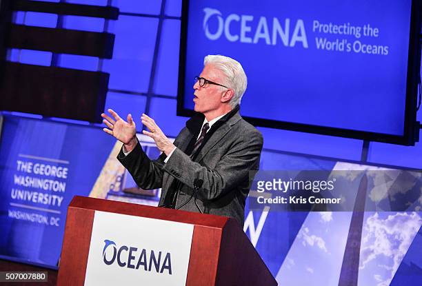 Actor and Ocean Advocate Ted Danson speaks during the Oceana's Coastal Voices Summit at George Washington University on January 26, 2016.
