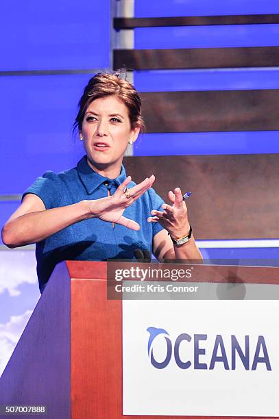 Actress and Ocean Advocate Kate Walsh speaks during the Oceana's Coastal Voices Summit at George Washington University on January 26, 2016.