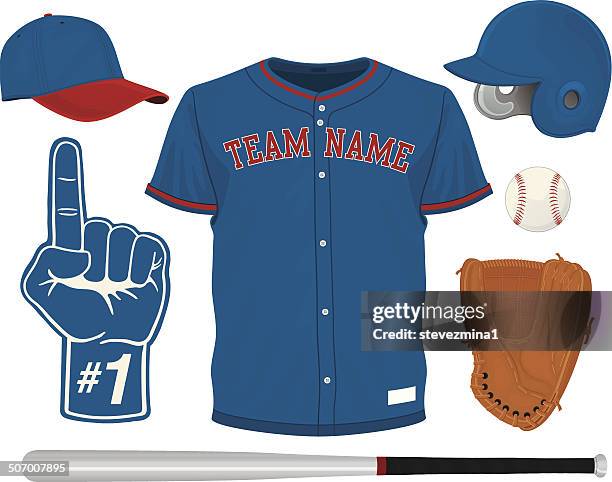 baseball set - baseball foam finger stock illustrations