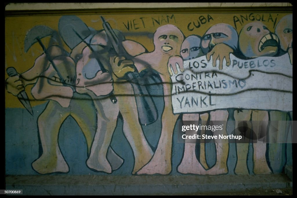 Mural in Panama Canal Zone criticizing A