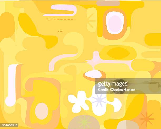 peaceful yellow abstract illustration painting - シースルー素材点のイラスト素材／クリップアート素材／マンガ素材／アイコン素材