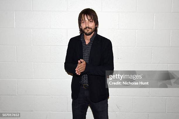 Actor Diego Luna attends the "Mr. Pig" Premiere during the 2016 Sundance Film Festival at Eccles Center Theatre on January 26, 2016 in Park City,...