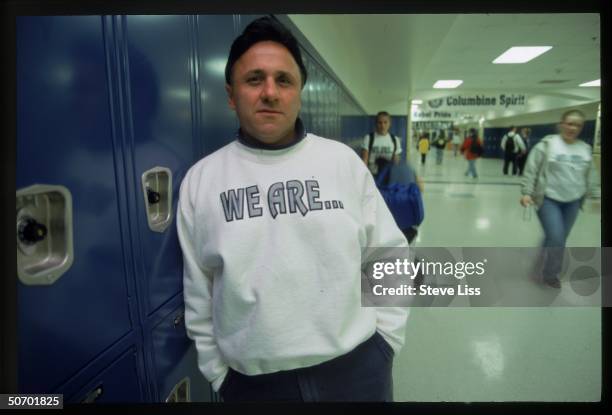 Columbine High School principal Frank DeAngelis at school, sharing in revival of school spirit despite scars left from last April's massacre by...