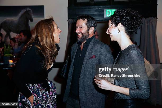 Actors Alysia Reiner, James Purfoy and Christina Schoon attend the premiere party for "Equity" on January 26, 2016 in Park City, Utah.