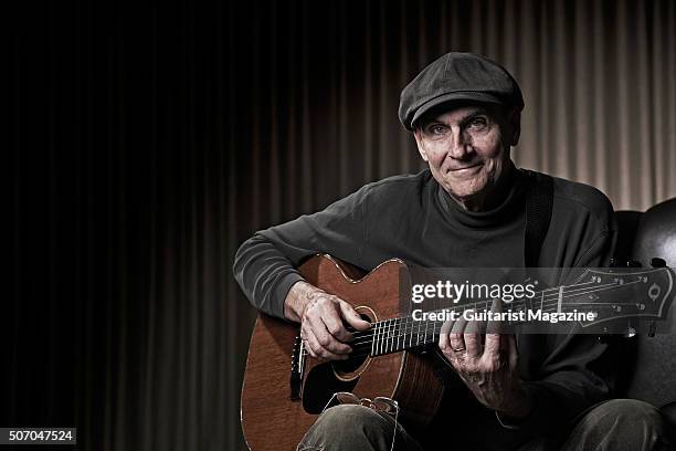 Portrait of American folk rock musician James Taylor, photographed at Kensington Garden Hotel in London while promoting his new album Before This...