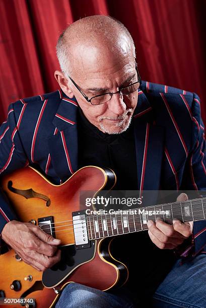 Portrait of American jazz guitarist Larry Carlton, photographed before a live performance at the Glee Club in Cardiff, on June 17, 2015.