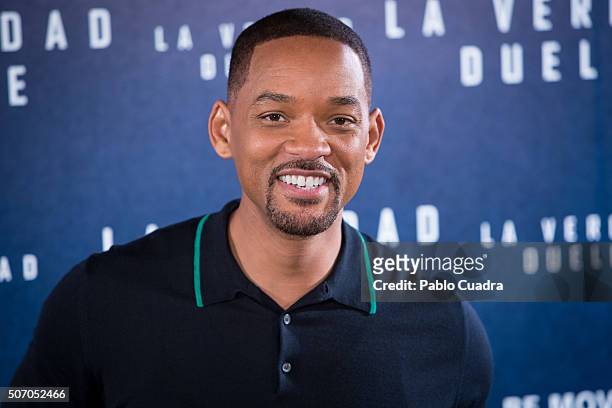 Actor Will Smith attends the Concussion photocall at the Villa Magna hotel on January 27, 2016 in Madrid, Spain.